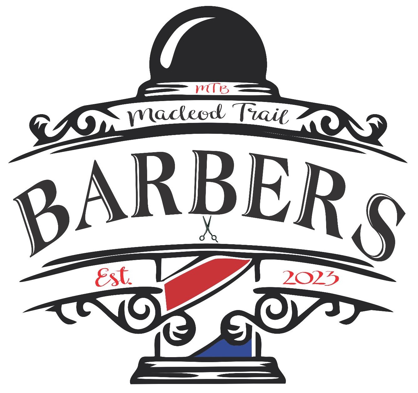 Macleod Trail Barbers Logo - Founded 2023 - MTB